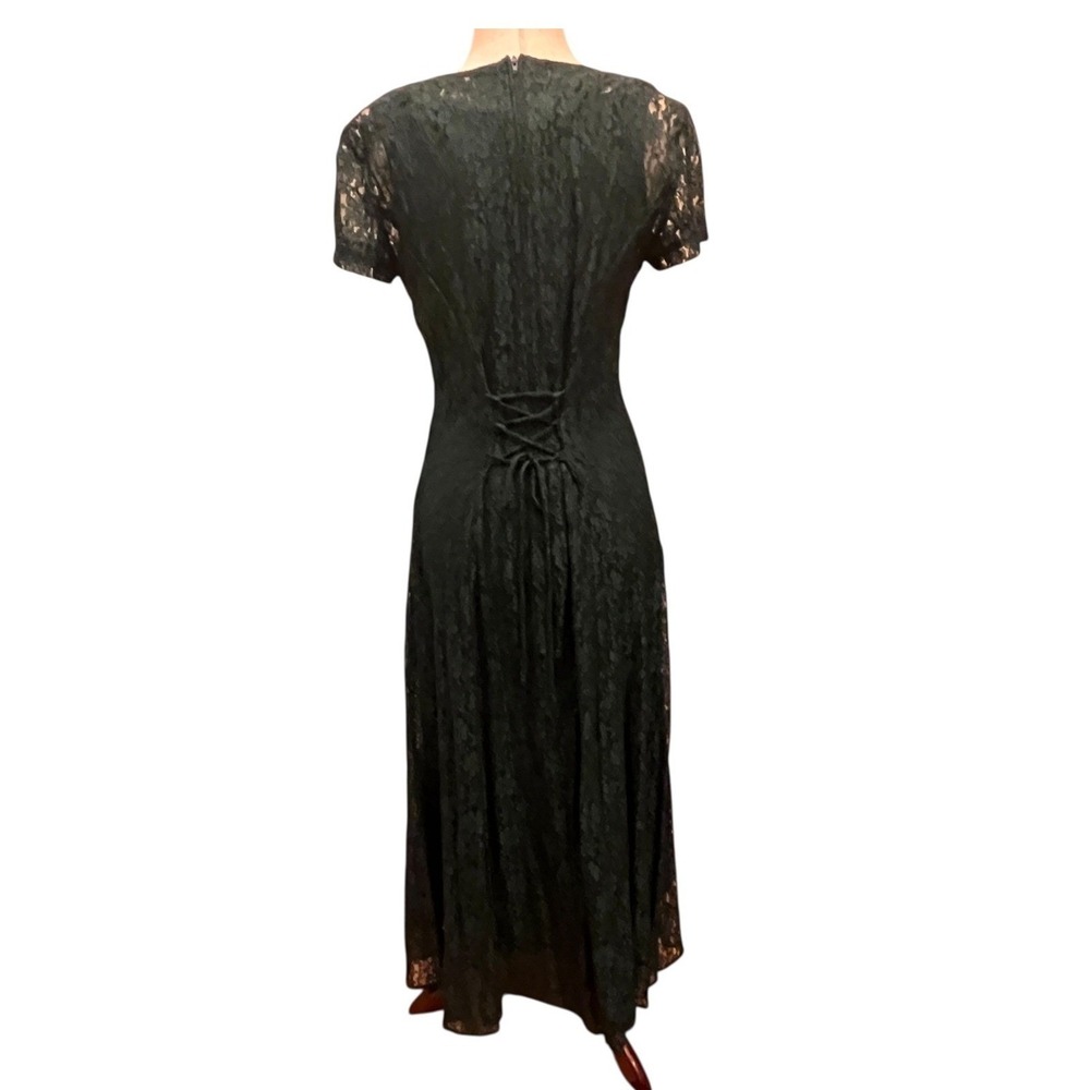 VTG Fredericks of Hollywood Green Lace Dress Corset 11 Fairy Grunge Whimsigoth - Picture 7 of 16